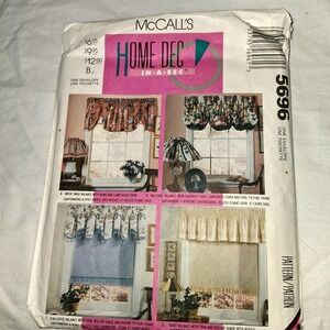 McCall's 5696 Home‎ Decor Sewing Pattern Valances Swags Lampshade Cover
